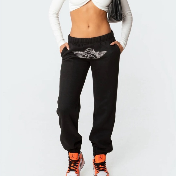 Edikted Angie rhinestone sweatpants - Picture 1 of 7
